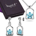 Boxed Cutie Star Necklace And Earrings Set Embellished with Swarovski  crystals
