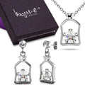 Cutie Star Necklace And Earrings Set Embellished with Swarovski crystals - Brilliant Co