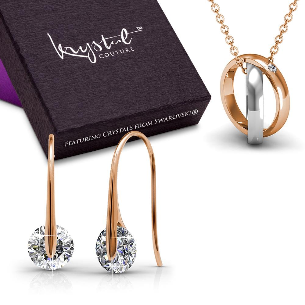 Boxed Necklace And Earrings Set Embellished with Swarovski® crystals - Brilliant Co