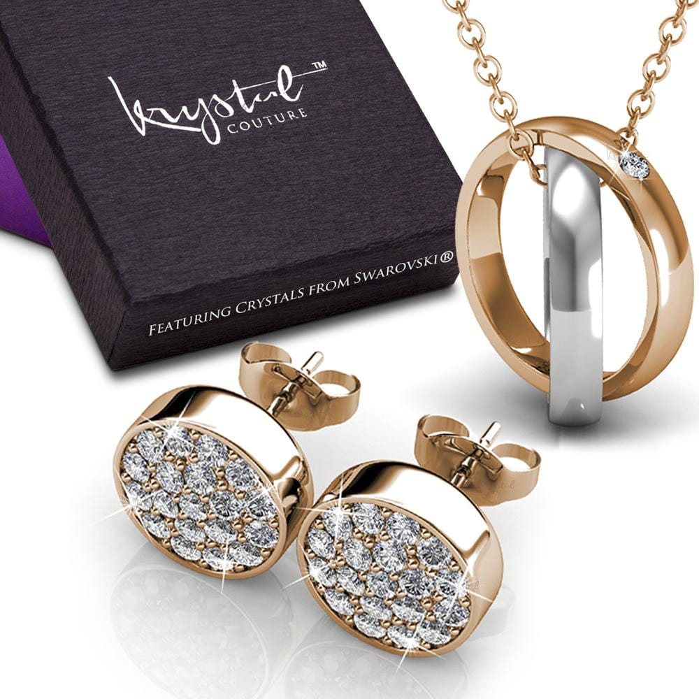 Boxed Necklace And Earrings Set Embellished with Swarovski® crystals - Brilliant Co
