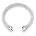 Boxed Lady In White Bangle And Earrings Set Embellished with Swarovski® Crystals