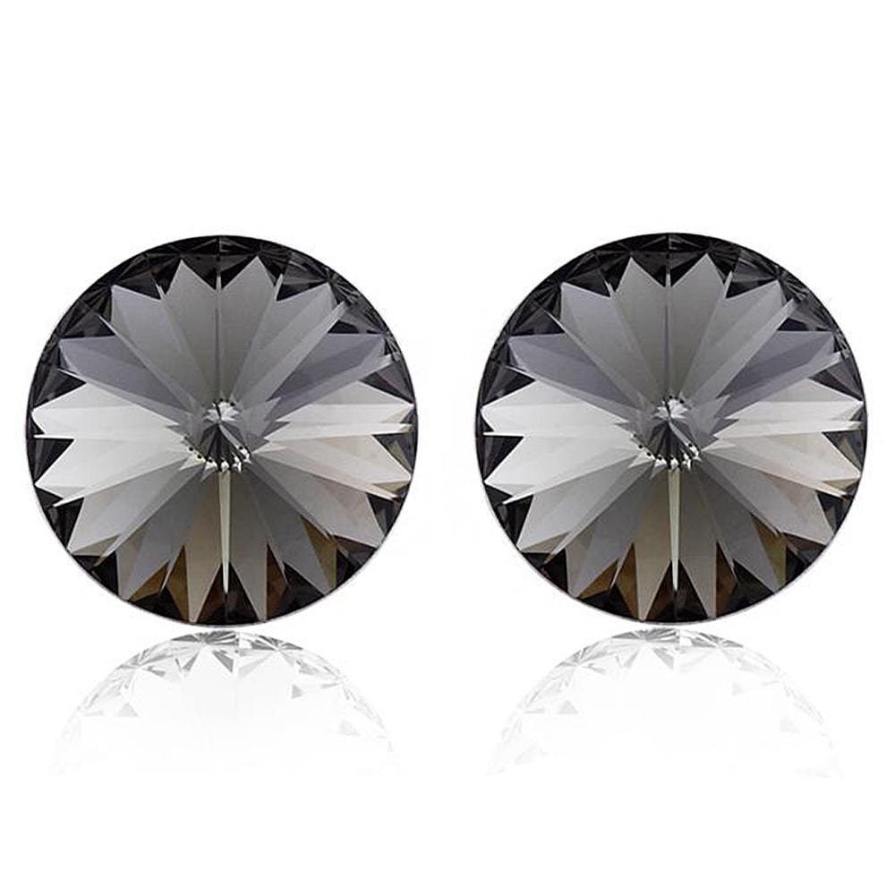 Boxed Lady In Black Bangle And Earrings Set Embellished with Swarovski® Crystals