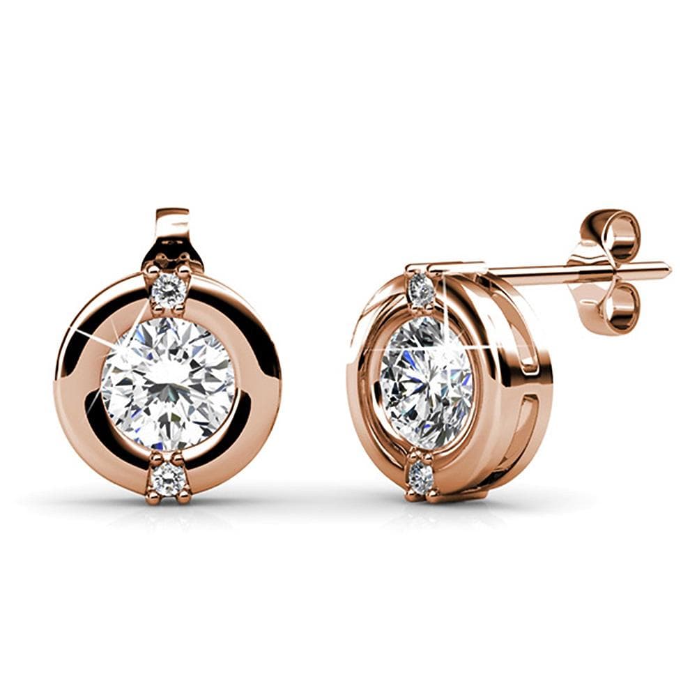 Millionaire Circle Necklace And Earrings Set Embellished with Swarovski crystals - Brilliant Co