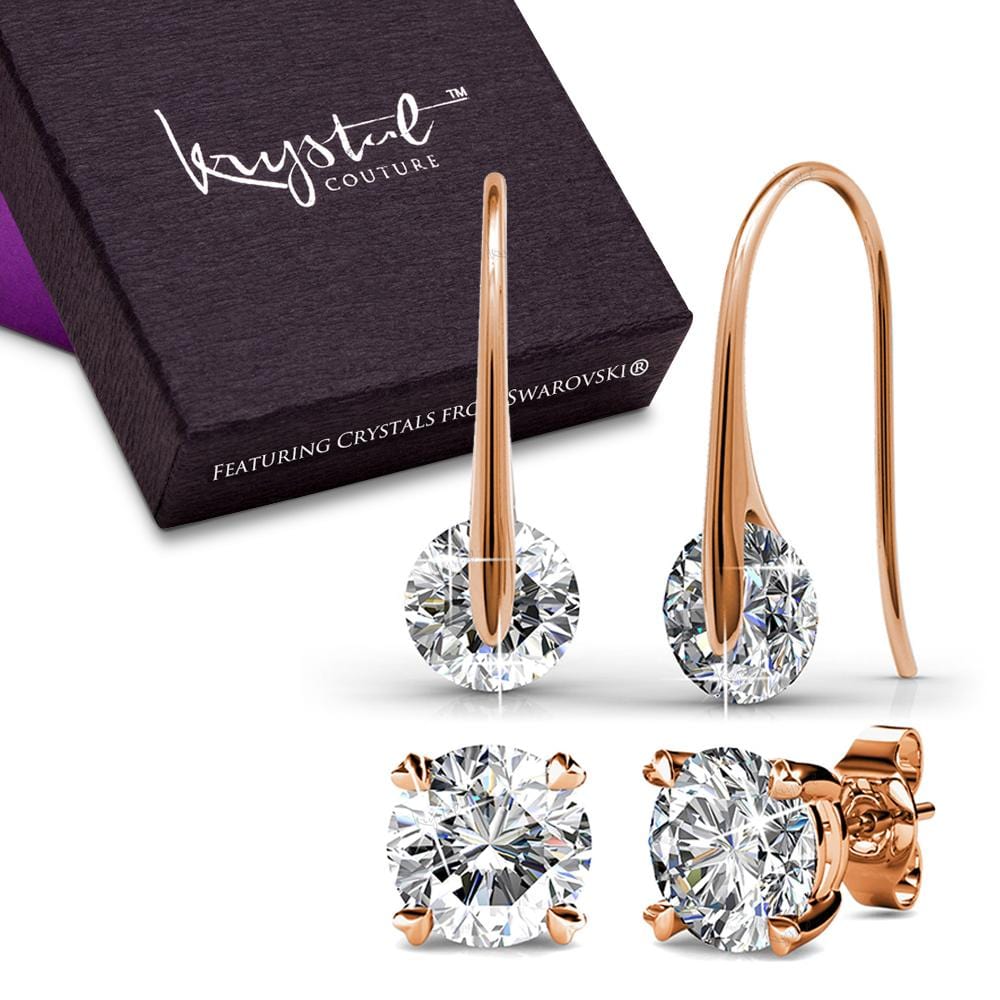 Boxed Earrings Set Embellished with Swarovski crystals - Brilliant Co