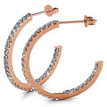 Boxed 2 Pairs Flirty Pose Hoop Earrings Set Embellished with Swarovski crystals - Brilliant Co