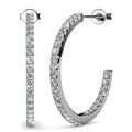 Boxed 2 Pairs Flirty Pose Hoop Earrings Set Embellished with Swarovski crystals - Brilliant Co