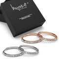 Boxed 2-Pairs Encrusted Hoop Earrings Set Embellished with Swarovski crystals - Brilliant Co