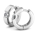 Boxed 2-Pairs Center Stone Huggie Earrings Set Embellished with Swarovski crystals - Brilliant Co