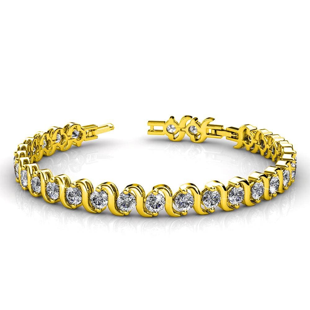 Boxed Venice Bracelet And Earrings Set Gold Embellished with Swarovski® crystals - Brilliant Co