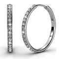 Boxed Perfection Bangle And Earrings Set White Gold Embellished with Swarovski® Crystals