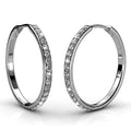 Boxed Perfection Bangle And Earrings Set White Gold Embellished with Swarovski® Crystals