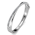 Boxed Perfection Bangle And Earrings Set White Gold Embellished with Swarovski® Crystals