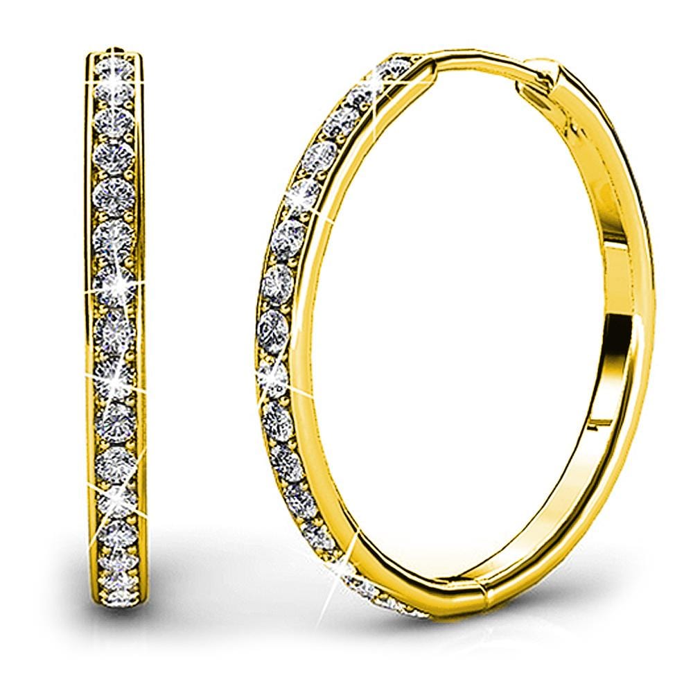 Boxed Perfection Bangle And Earrings Set Gold Embellished with Swarovski® Crystals