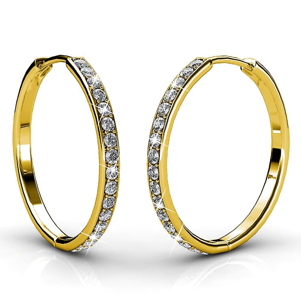 Boxed Perfection Bangle And Earrings Set Gold Embellished with Swarovski® Crystals