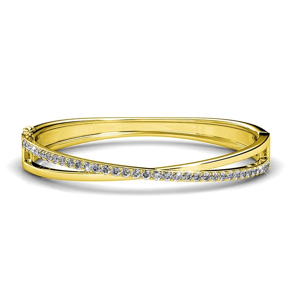 Boxed Perfection Bangle And Earrings Set Gold Embellished with Swarovski® Crystals