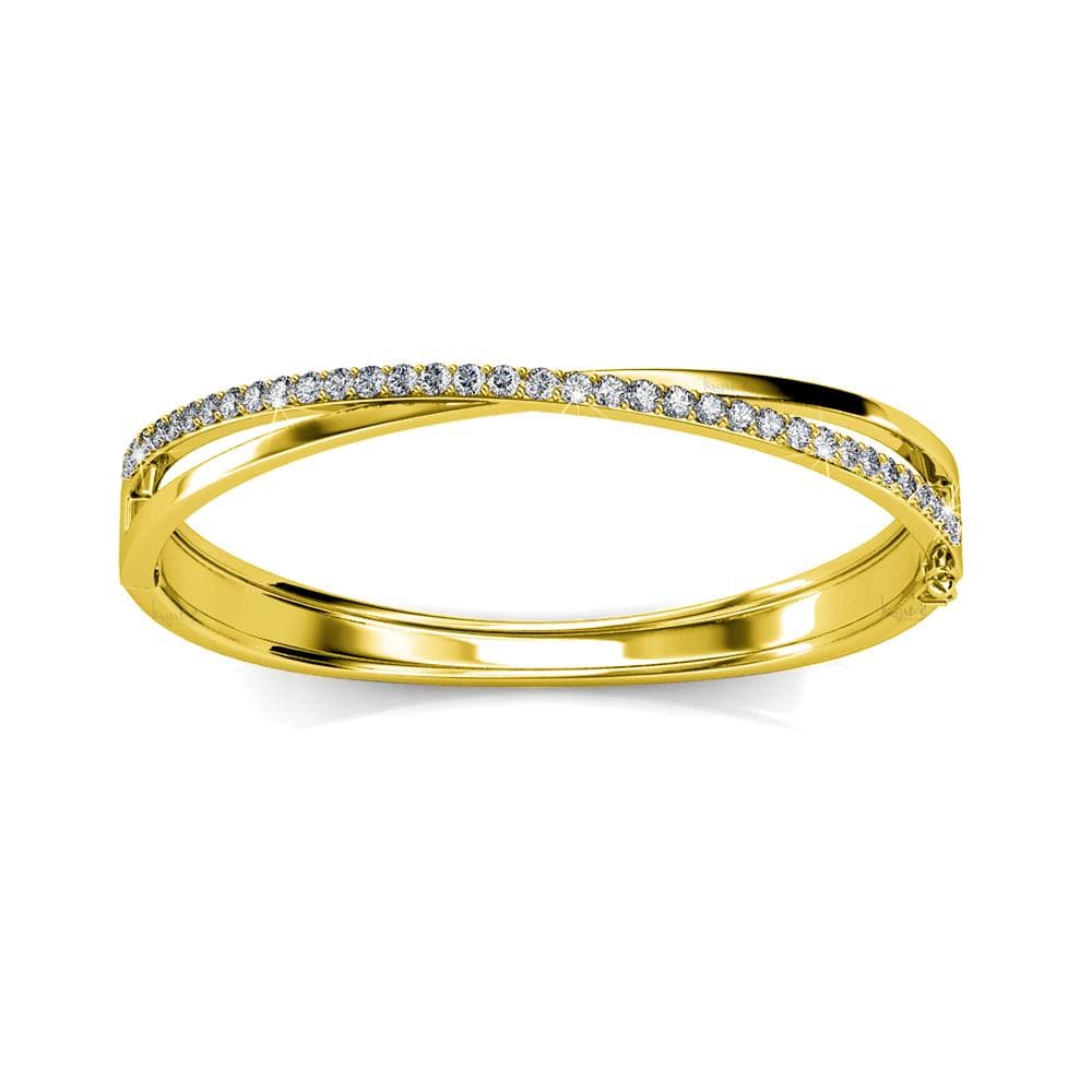 Boxed Perfection Bangle And Earrings Set Gold Embellished with Swarovski® Crystals