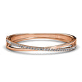 Boxed Lady Bangle And Earrings Set Rose Gold Embellished with Swarovski® crystals