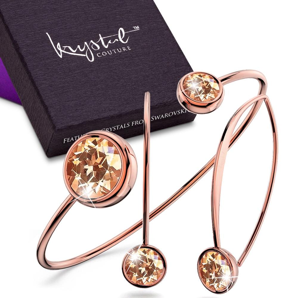 Boxed Precious Bangle And Earrings Set Embellished with Swarovski® Crystals
