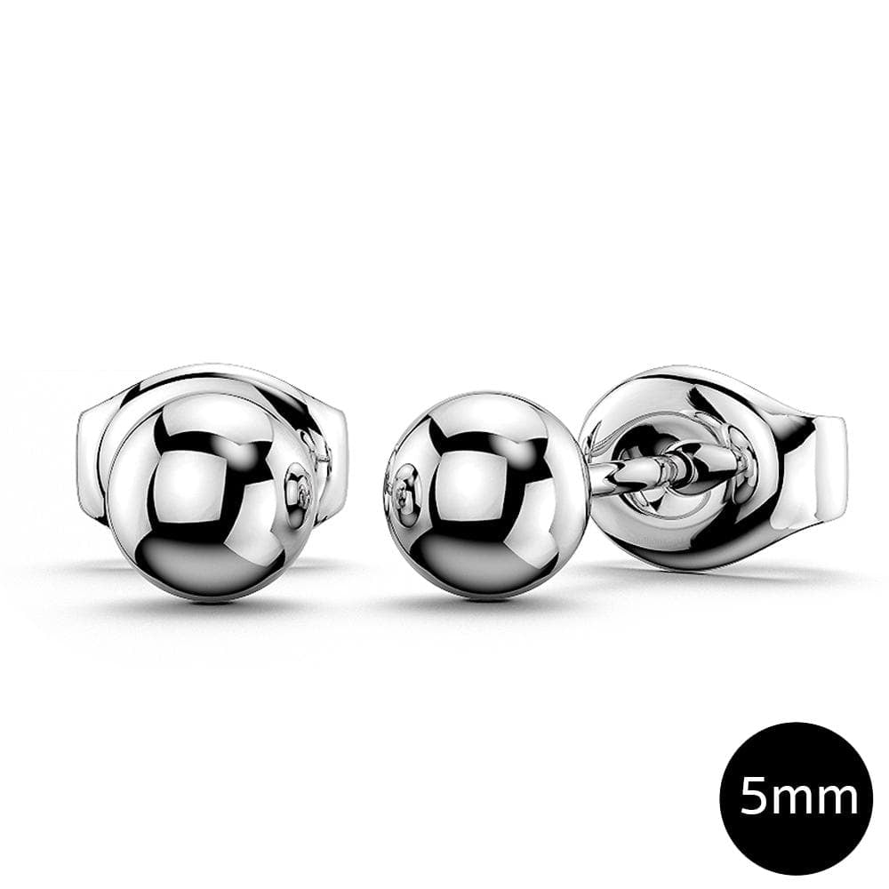 Boxed 3 Pairs Ball Stud Earrings Set White Gold - Brilliant Co