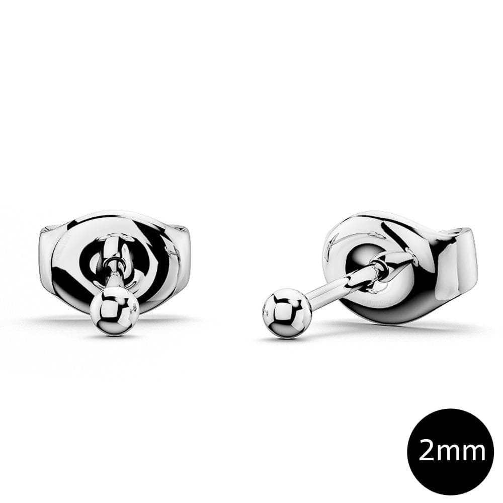 Boxed 3 Pairs Ball Stud Earrings Set White Gold - Brilliant Co