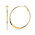 Boxed 3pr Semi Flattened Hoop Earrings Set 40mm - Brilliant Co