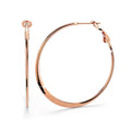 Boxed 3pr Semi Flattened Rose Gold Hoop Earrings Set - Brilliant Co