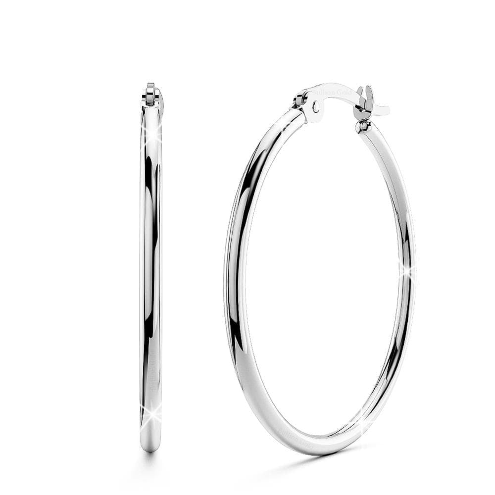 Boxed 3pr Trishia White Gold Hoops Earrings Set - Brilliant Co