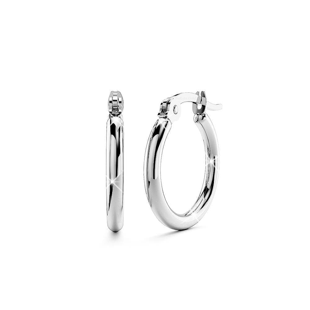 Boxed 3pr Trishia White Gold Hoops Earrings Set - Brilliant Co