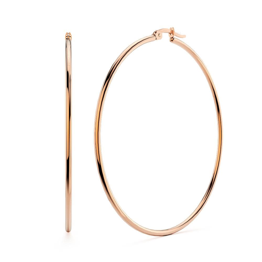 Boxed 3pr Trishia Rose Gold Hoops Earrings Set - Brilliant Co