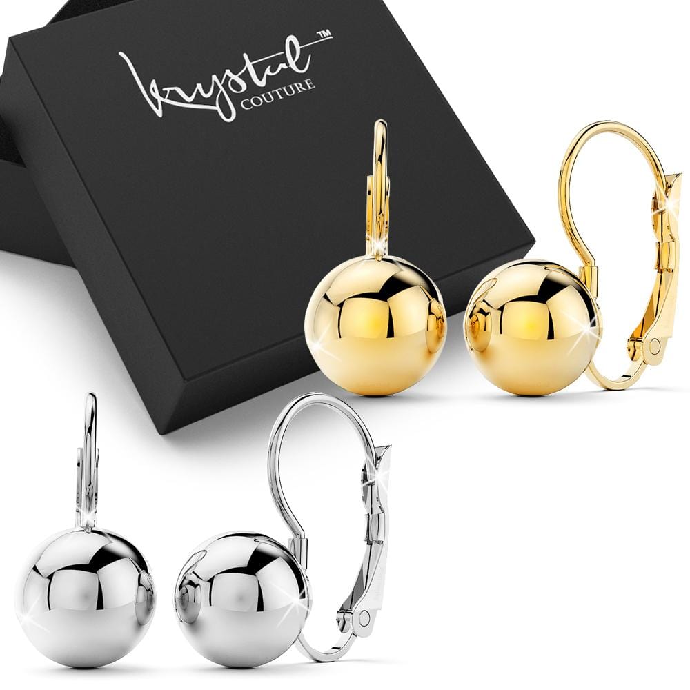 Boxed 2pr Glam Ball Leverback Earrings Set - Brilliant Co