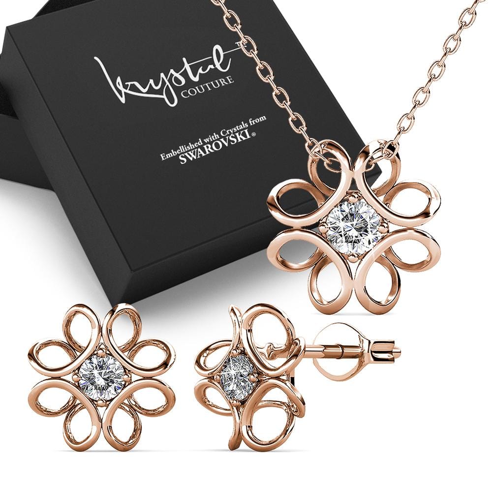 Boxed Daffodil Hologram Set Embellished with Swarovski¬¨√Ü Crystals In Rose Gold - Brilliant Co