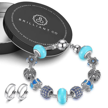 Boxed Pandora Inspired Full Set Beaded Charm Bracelet