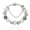 Boxed Set of Pandora Inspired Bead Charm Bracelet and Huggie Earrings - Brilliant Co