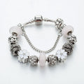 Boxed Set of Pandora Inspired Bead Charm Bracelet and Huggie Earrings - Brilliant Co