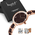 Gift Set Women's Geometic Mineral Glass Watch - Brilliant Co