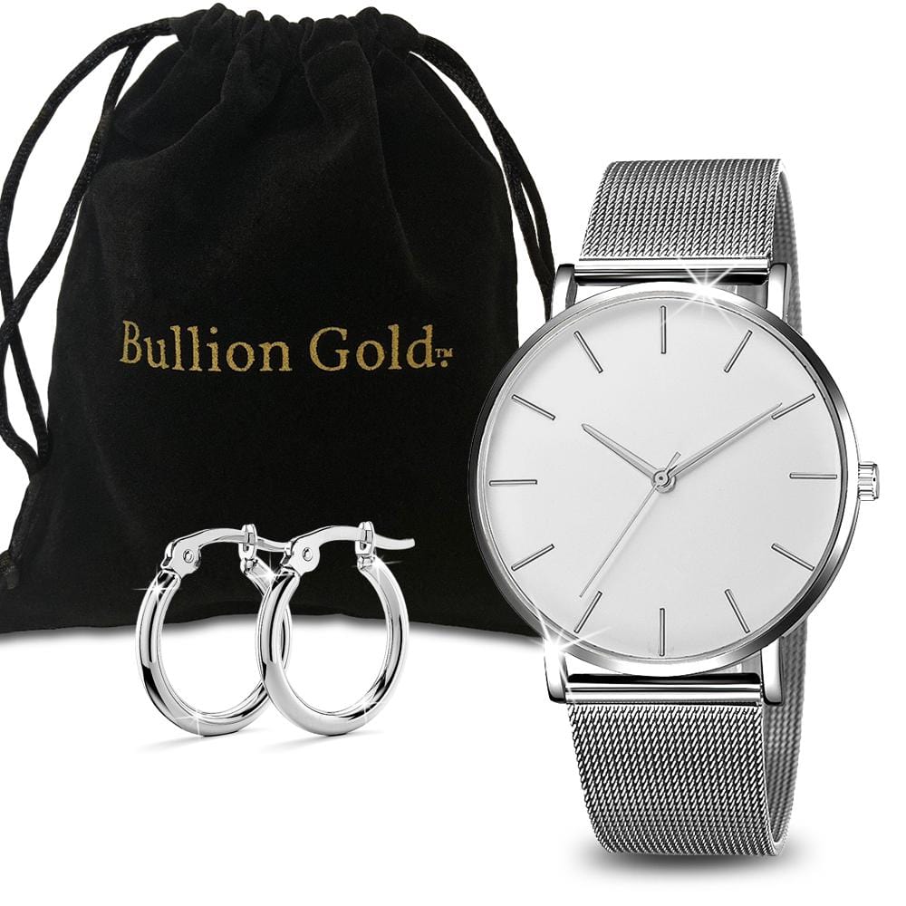 Boxed Gift Set Women is Geomatic Mineral Glass Watch - Brilliant Co