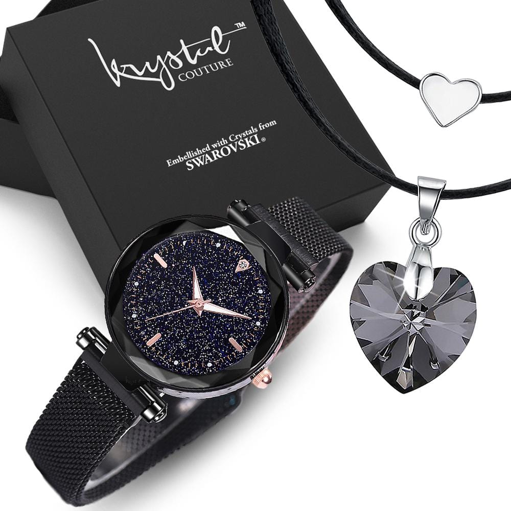 Boxed Gift Set WomenĢ�s Geomatic Mineral Glass Watch - Brilliant Co