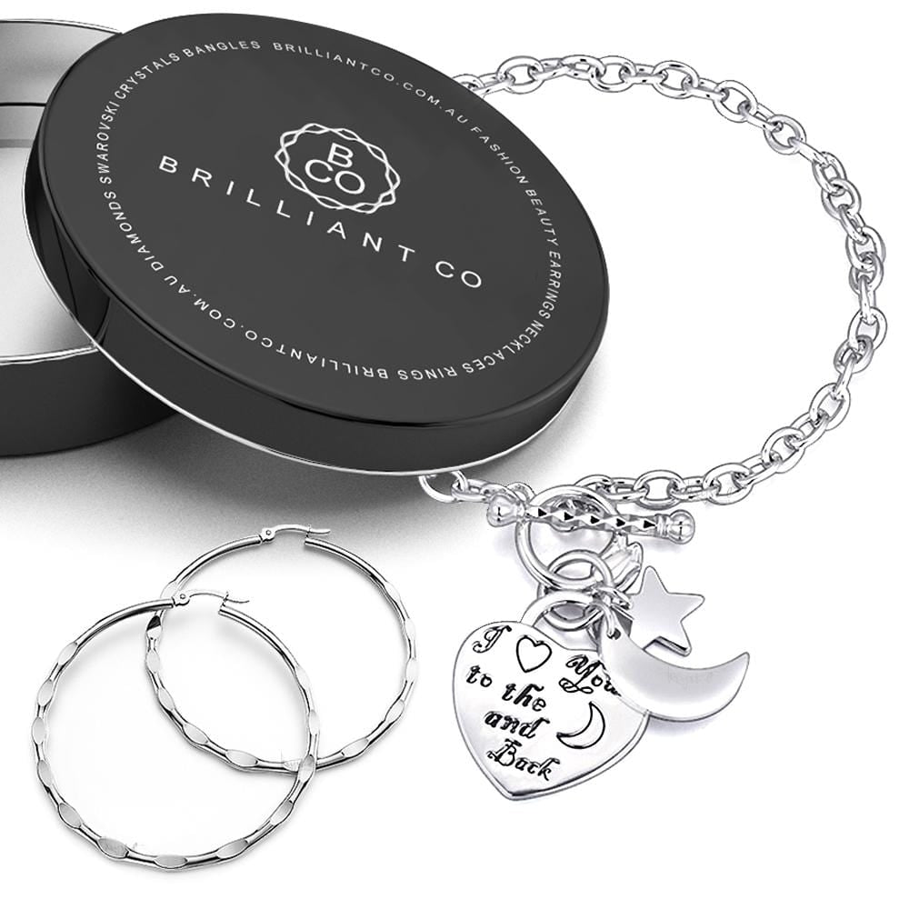 Love You To The Moon And Back Belcher Bracelet Set - Brilliant Co