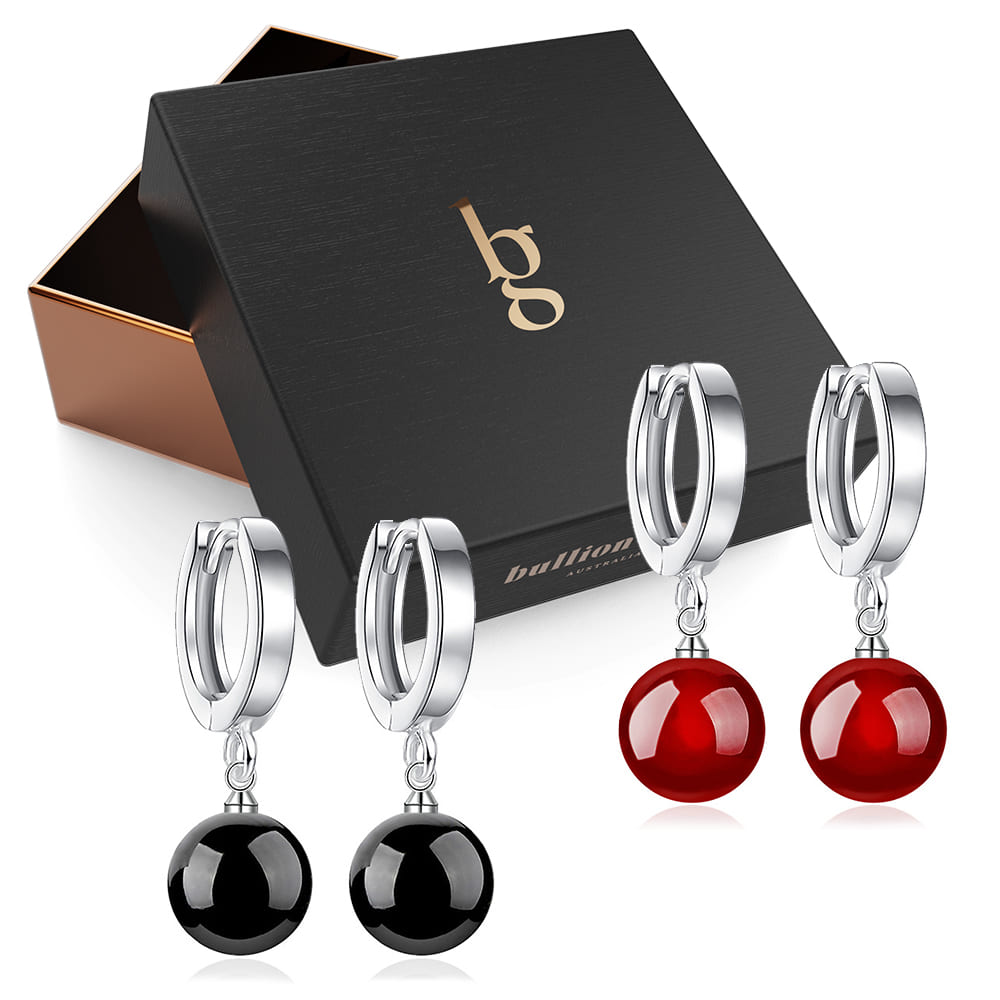 Boxed 2pc Gift Set Agate Drop Earrings