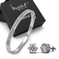 Boxed Dyanz Bangle and Earrings Set Embellished with Swarovski® Crystals