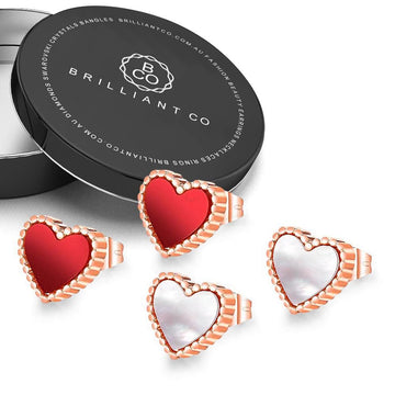 Boxed 2 Heart Silhouette Stud Earrings Set