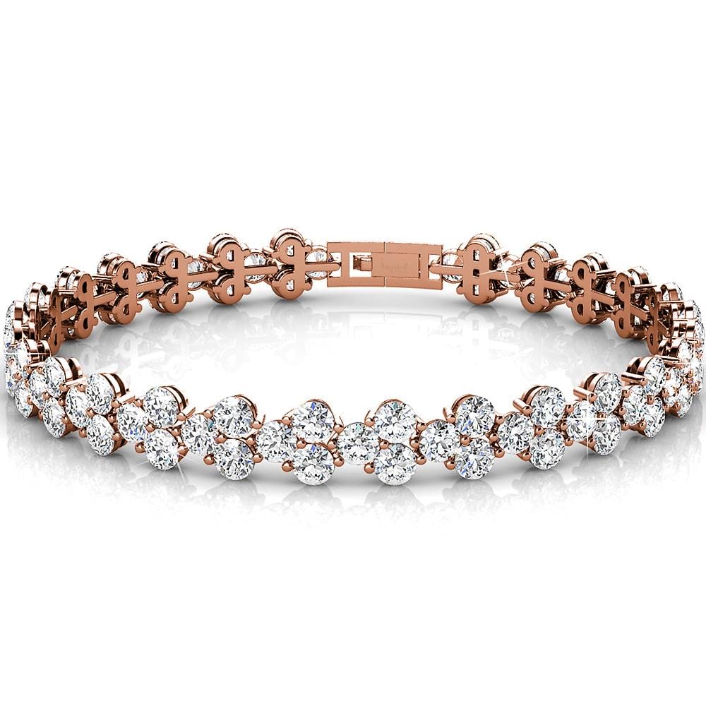 Boxed 18K Rose Gold Bracelet and Earrings Set Embellished with Swarovski crystals - Brilliant Co