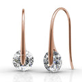 Boxed 3 Pairs of Rose Gold Earrings Set Embellished with Swarovski Crystals - Brilliant Co