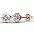 Boxed 3 Pairs of Rose Gold Earrings Set Embellished with Swarovski Crystals - Brilliant Co