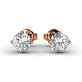 Boxed 3 Pairs of Rose Gold Earrings Set Embellished with Swarovski Crystals - Brilliant Co