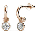 Boxed 2 Pairs of Rose Gold Earrings Set Embellished with Swarovski¬¨√Ü Crystals - Brilliant Co