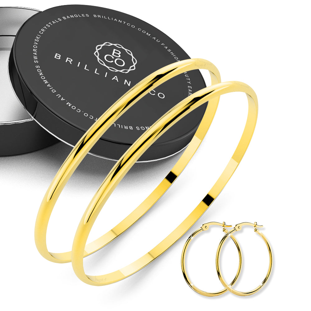 Bangle Set Box Set Boxed of 2 pcs Single Line Bangle and Earrings set