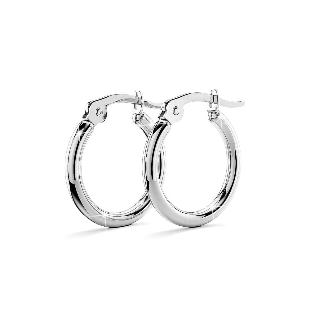 Boxed Bohemian Multi Layered Charm Bead Bracelet and Hoop White Gold Plated Earrings Set - Grey - Brilliant Co