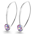 Boxed 2 pair Multi-colour Embellished with Crystals from Swarovski  AB crystal White Gold Earrings