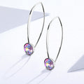 Boxed 2 pair Multi-colour Embellished with Crystals from Swarovski  AB crystal White Gold Earrings